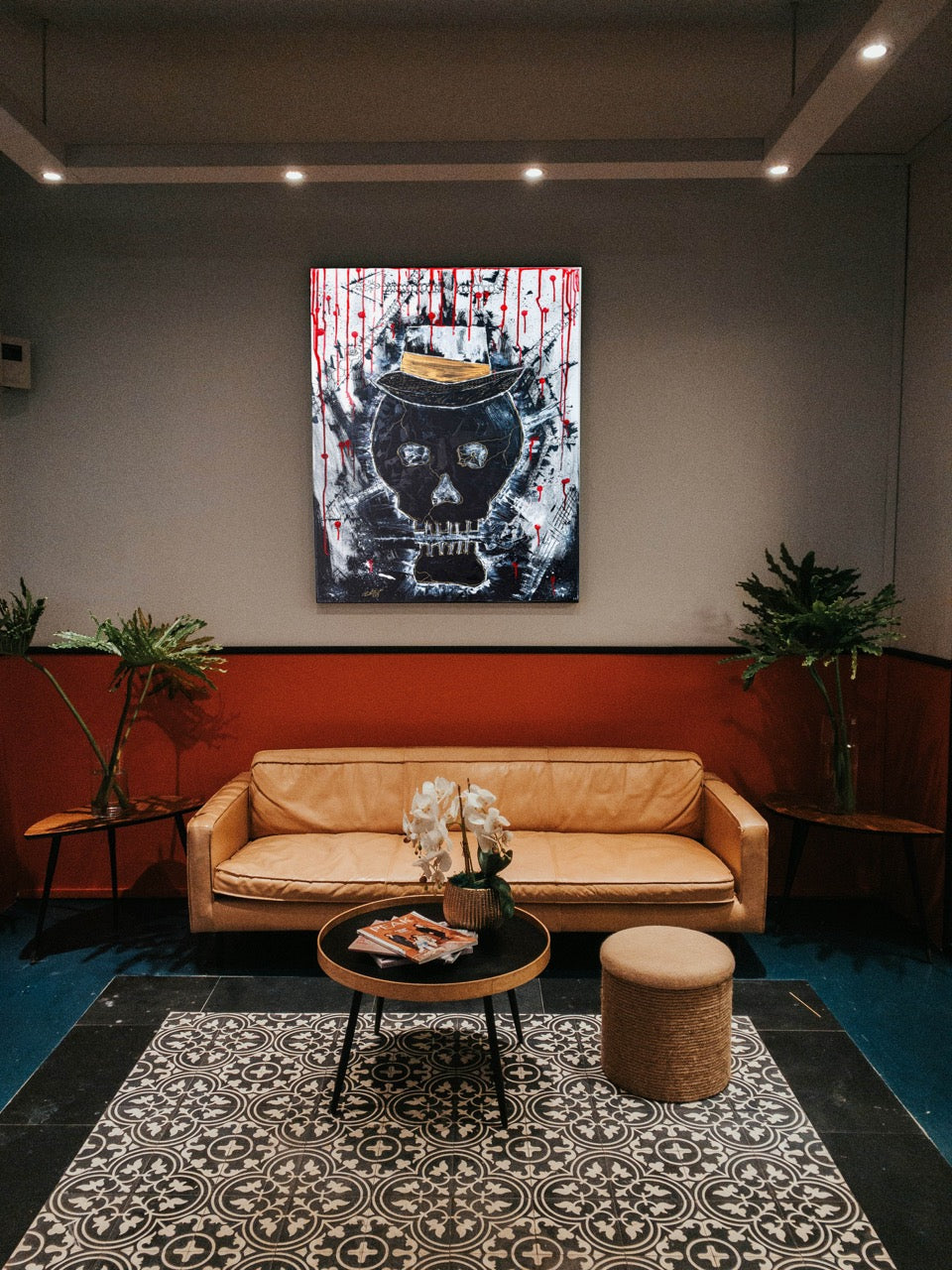 Brothers & Sisters canvas from the Mask series (73x100cm) Technique: Acrylic, Collage, Auxiliaries.