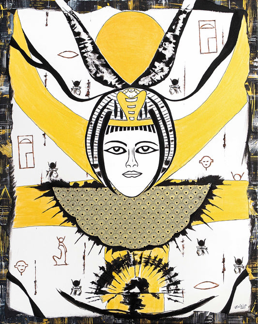 Brothers & Sisters canvas from the Mask series (73x100cm) Technique: Acrylic, Collage, Auxiliaries.