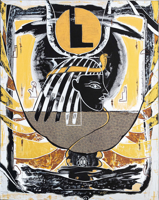 Brothers & Sisters canvas from the Mask series (73x100cm) Technique: Acrylic, Collage, Auxiliaries.