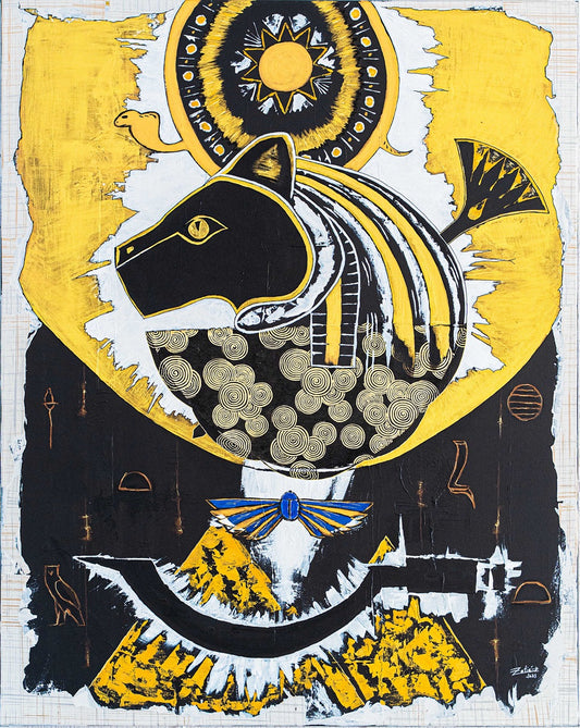 Brothers & Sisters canvas from the Mask series (73x100cm) Technique: Acrylic, Collage, Auxiliaries.