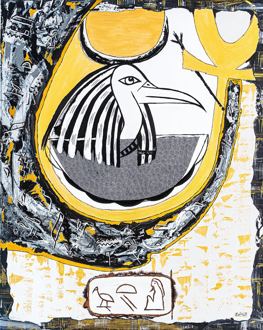 Brothers & Sisters canvas from the Mask series (73x100cm) Technique: Acrylic, Collage, Auxiliaries.