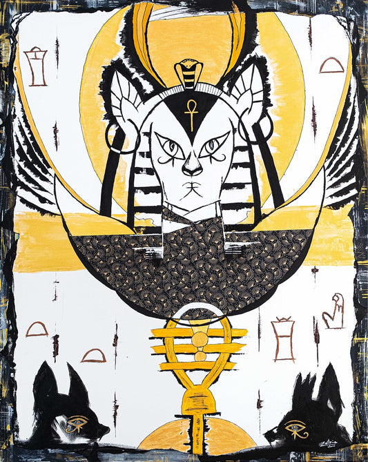 Brothers & Sisters canvas from the Mask series (73x100cm) Technique: Acrylic, Collage, Auxiliaries.