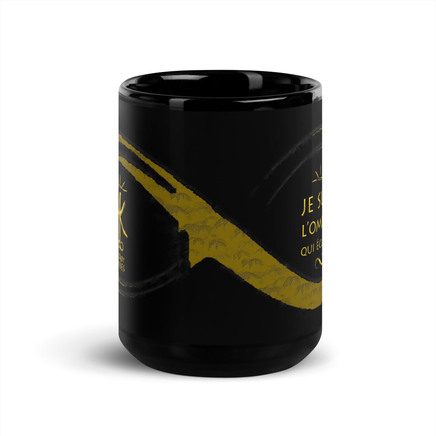 Mug brillant noir : L'ombre qui brille 12 cm