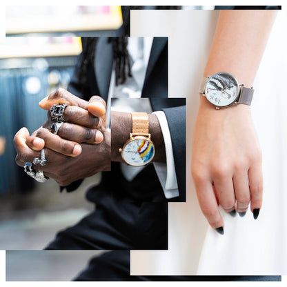 Kiss B&amp;W watch designed by Zatie's Art