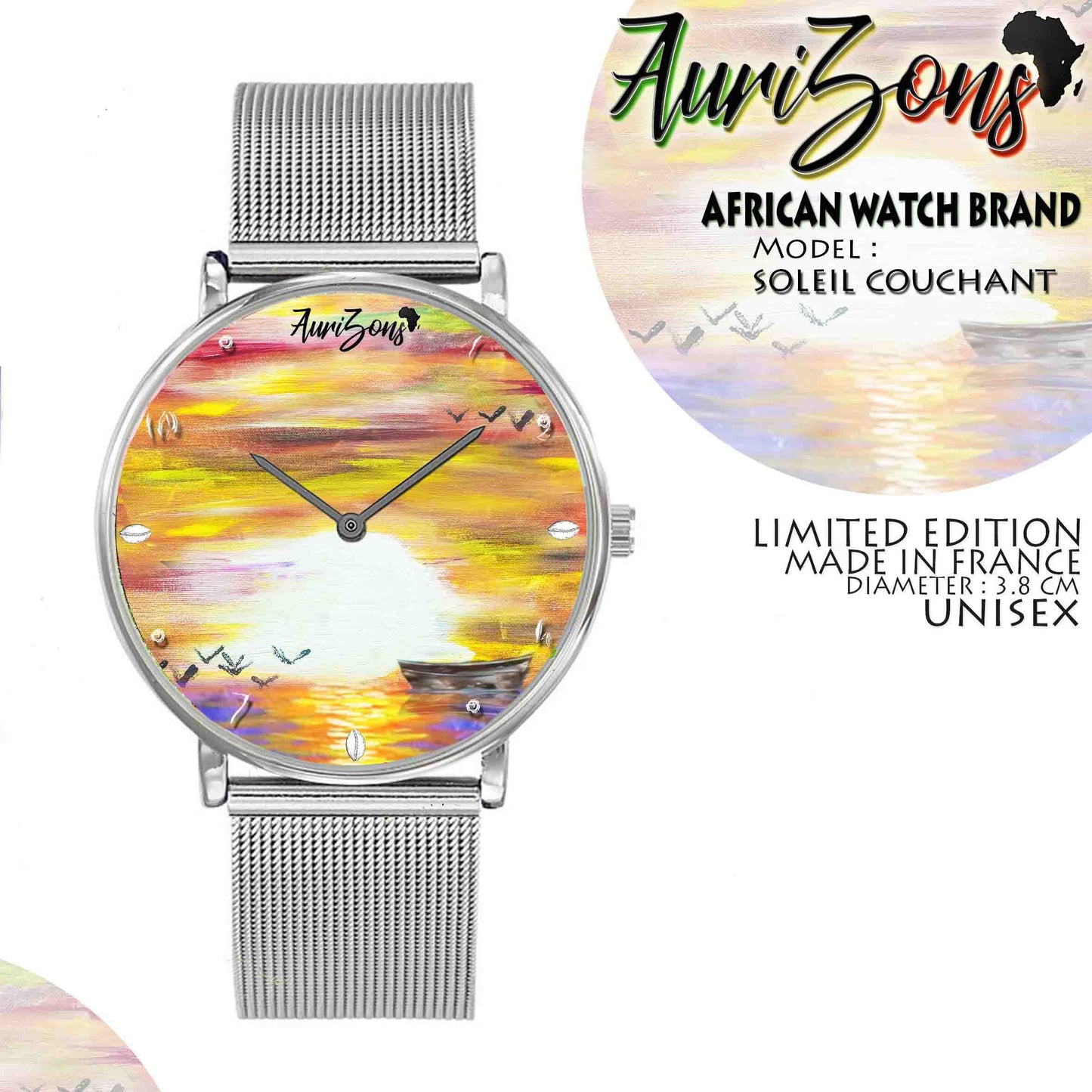 Montre Soleil couchant designed by Zatie's Art