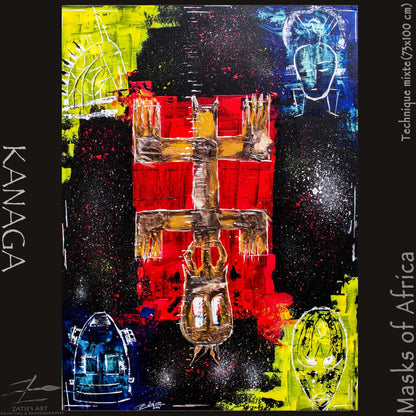 Kanaga canvas from the Masks of Africa series