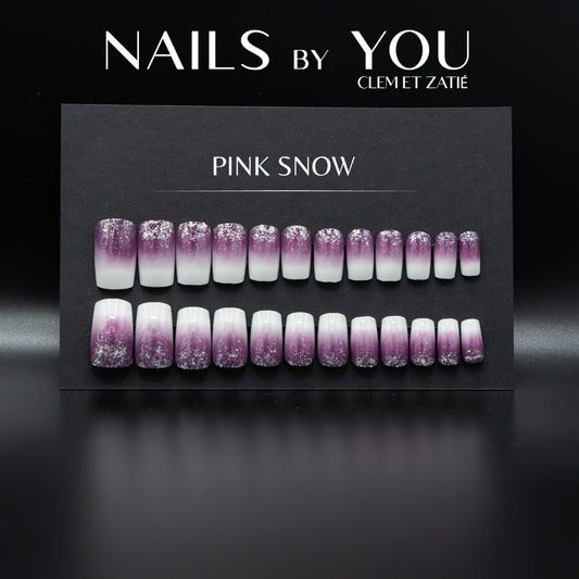 Press on nails PINK SNOW