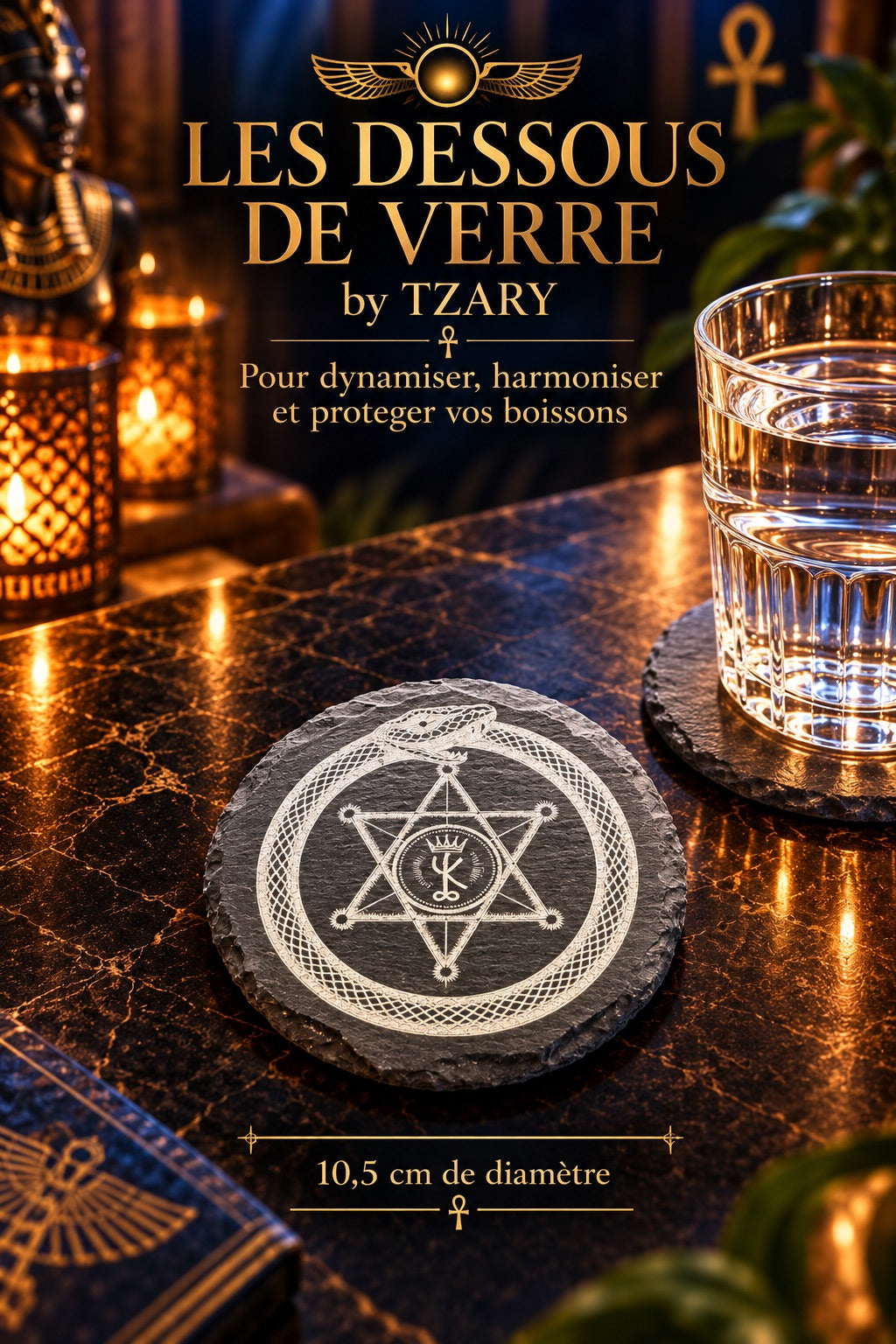 Dessous de Verre Vibratoire en Ardoise