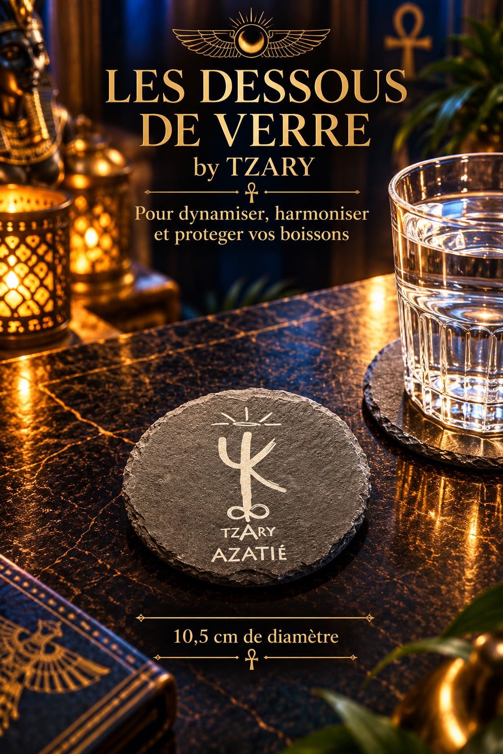 Dessous de Verre Vibratoire en Ardoise