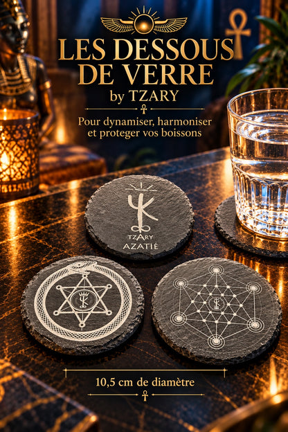 Dessous de Verre Vibratoire en Ardoise