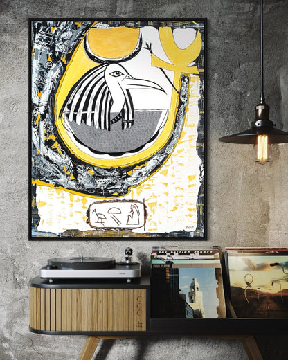 Brothers &amp; Sisters canvas from the Mask series (73x100cm) Technique: Acrylic, Collage, Auxiliaries.