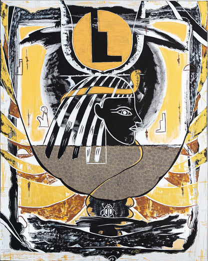Brothers &amp; Sisters canvas from the Mask series (73x100cm) Technique: Acrylic, Collage, Auxiliaries.