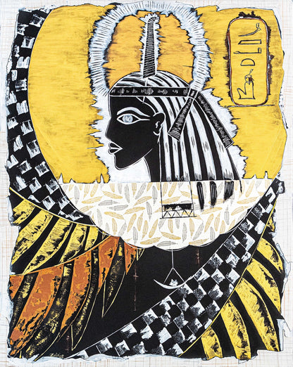 Brothers &amp; Sisters canvas from the Mask series (73x100cm) Technique: Acrylic, Collage, Auxiliaries.